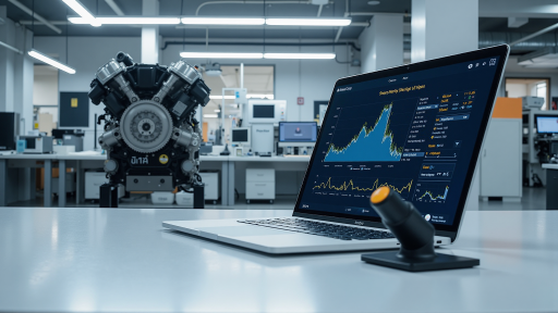 數據分析工具界面截圖，顯示圖表和數據視覺化組件，藍色科技風格背景，專業數據分析界面