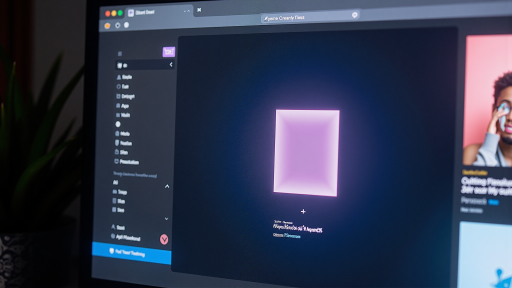 圖像生成工具界面截圖，顯示參數調節面板和生成結果預覽，深紫色背景，創意設計工具界面